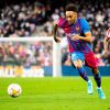 Laacibka kooxda Barcelona, ee Pierre-Emerick Aubameyang oo  dhibaato xoog leh looggu geystay gurigiisa.