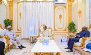 President Hassan Sheikh Welcomes EAC Parliament Speaker at Villa Somalia