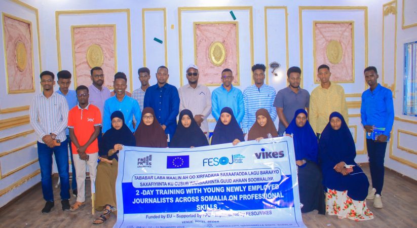 FESOJ concluded training20 young journalists in Jowhar city, Hirshabelle State